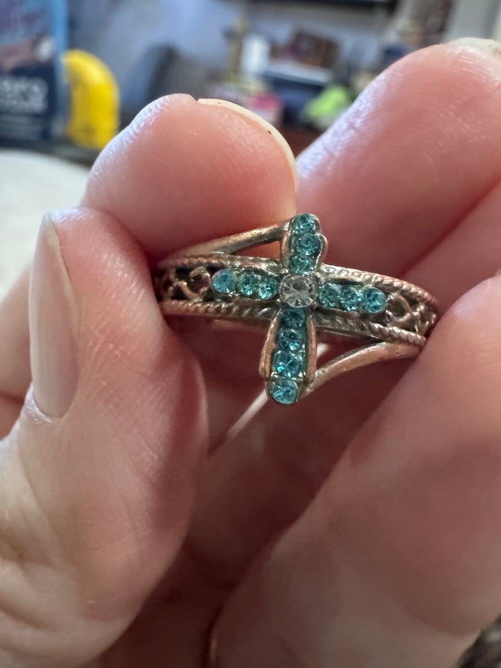 Faith Cross Ring with Scripture Size 8.75 | “With God All Things Are Possible”